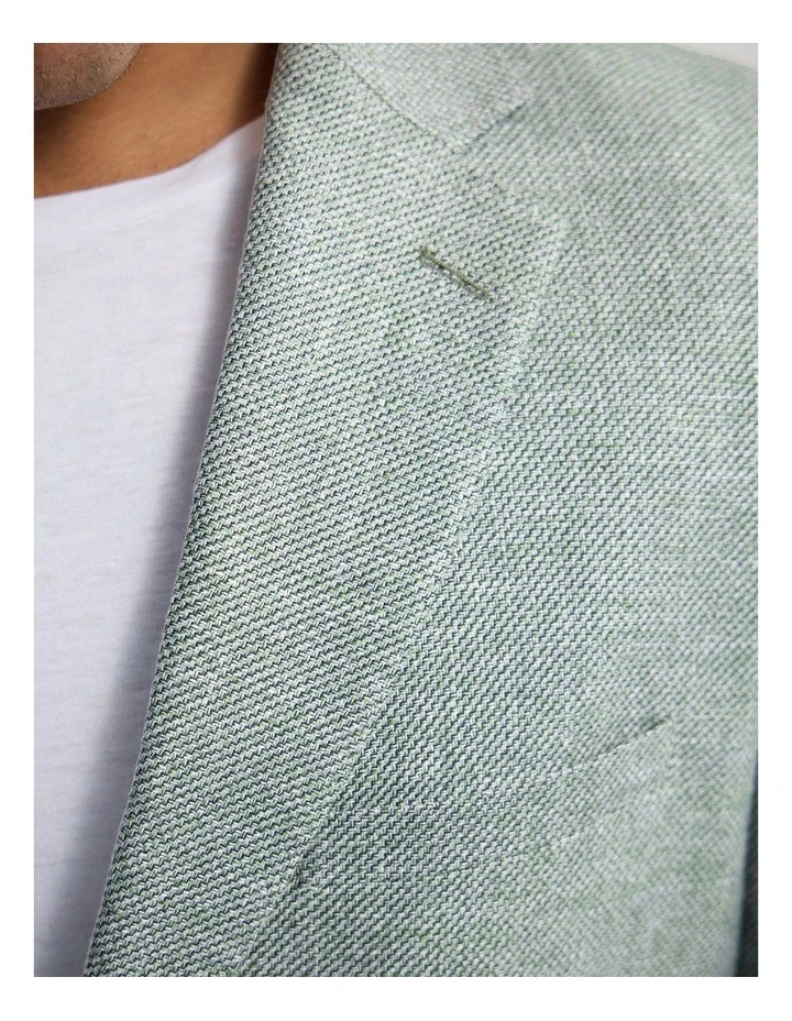 Blake Linen Cotton Blazer in Green image 7