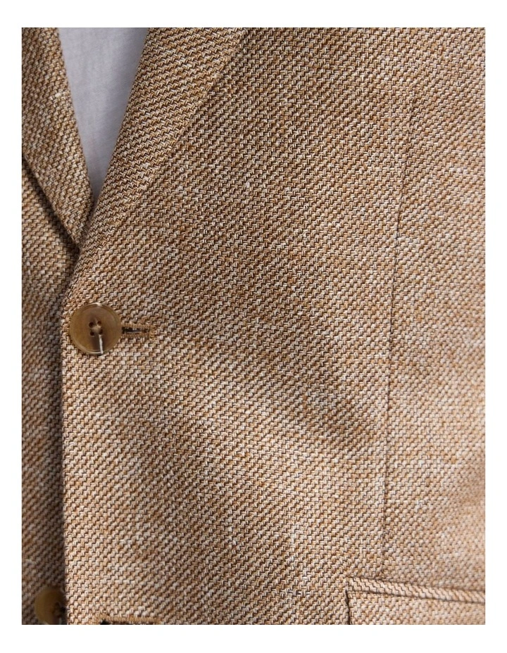 Blake Linen Cotton Blazer in Mocha image 7