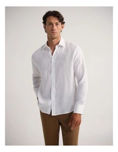 Cooper Ls French Linen Shirt in White