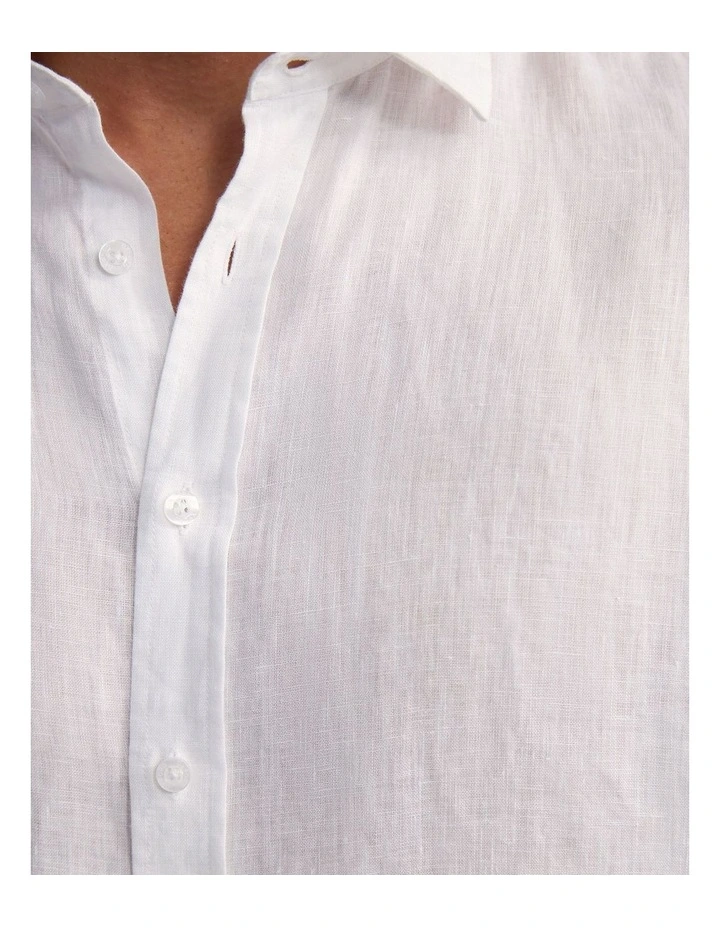 Cooper Ls French Linen Shirt in White image 5