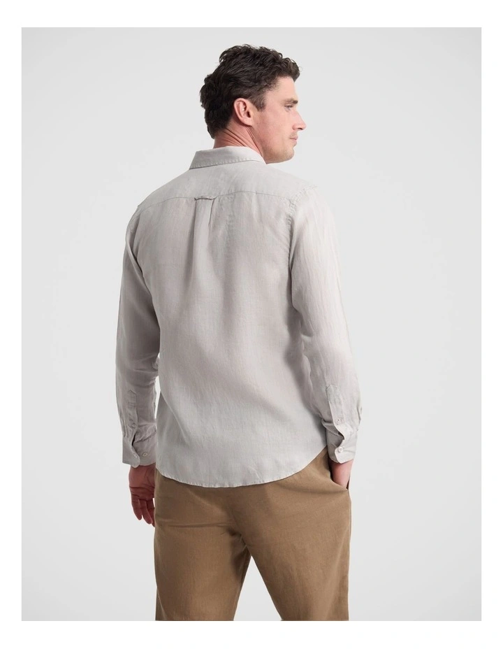 Cooper Ls French Linen Shirt in Stone image 2