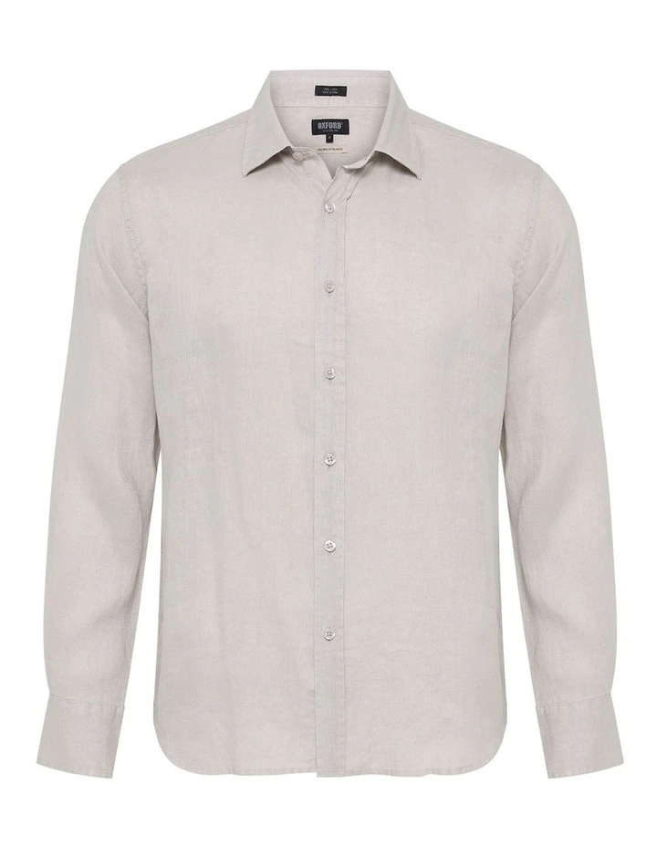 Cooper Ls French Linen Shirt in Stone image 7