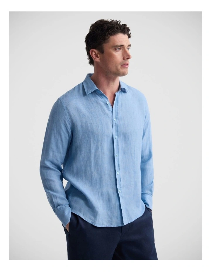 Cooper Ls Delave Linen Shirt in Sky image 2