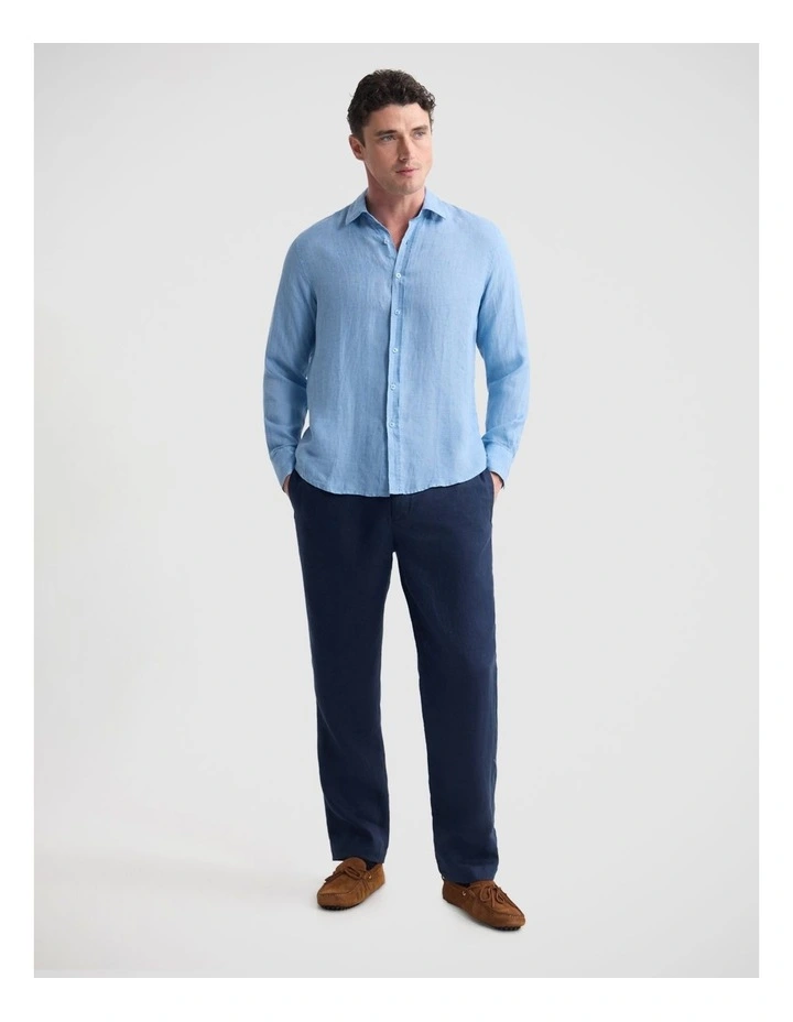 Cooper Ls Delave Linen Shirt in Sky image 3