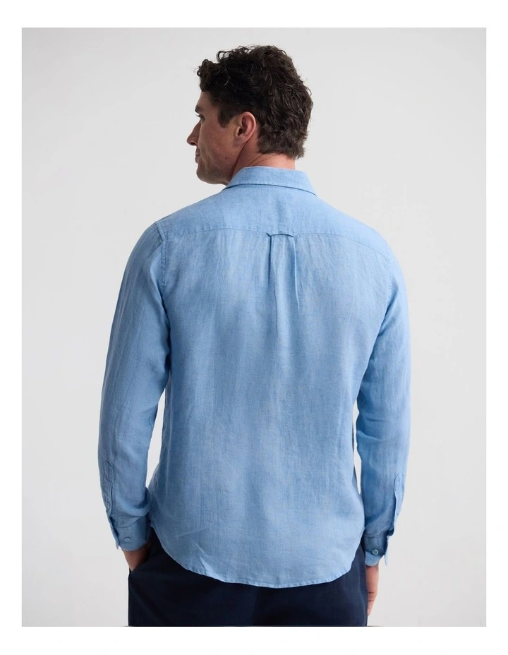 Cooper Ls Delave Linen Shirt in Sky image 4