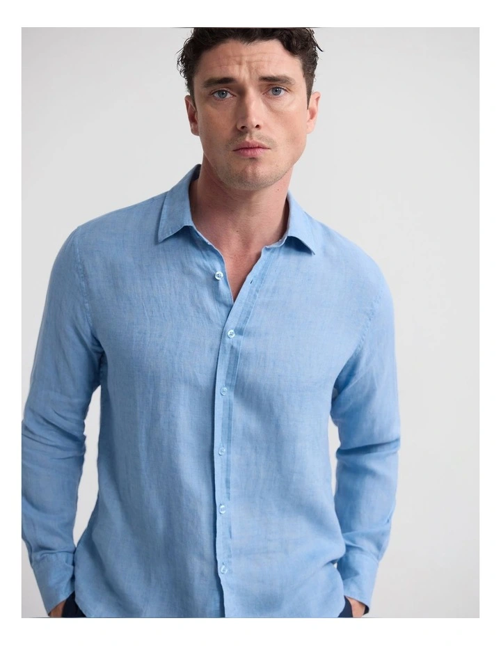 Cooper Ls Delave Linen Shirt in Sky image 5