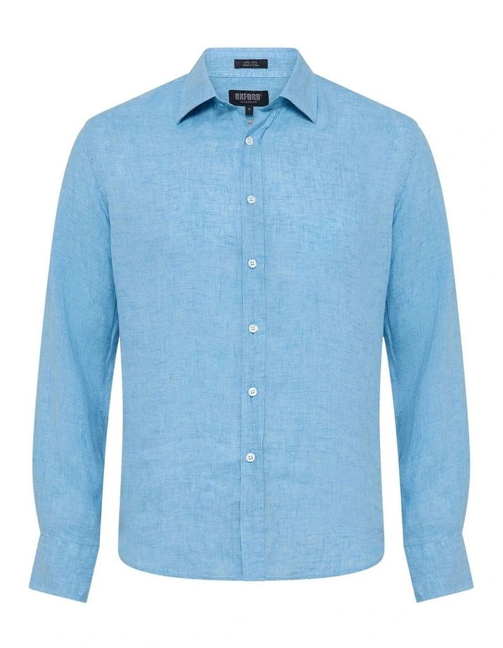 Cooper Ls Delave Linen Shirt in Sky image 7