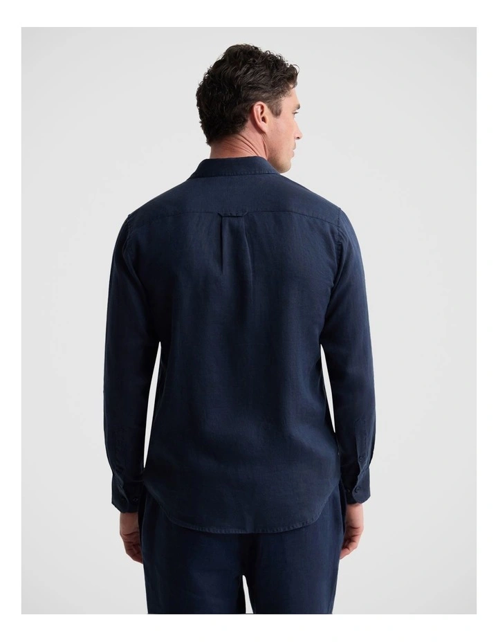 Cooper Ls French Linen Shirt in Navy image 2