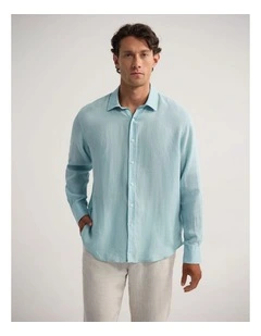 Cooper Ls Delave Linen Shirt in Mint