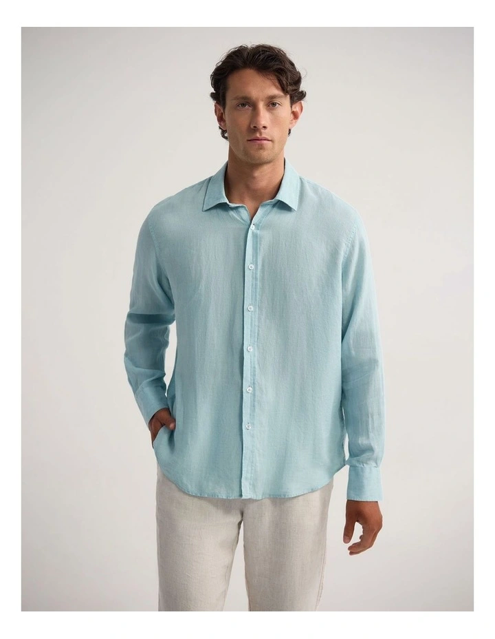 Cooper Ls Delave Linen Shirt in Mint image 1