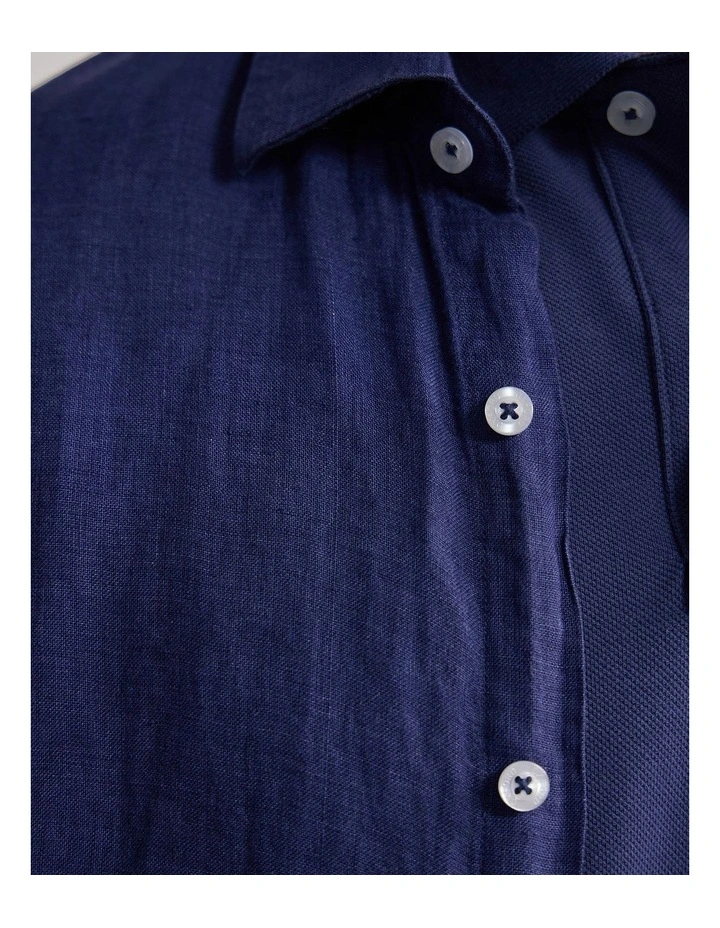 Cooper Ls Delave Linen Shirt in Denim Blue image 6