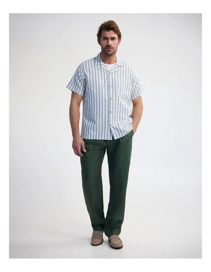 Griffin Striped Short Sleeve Shirt in Green image 5