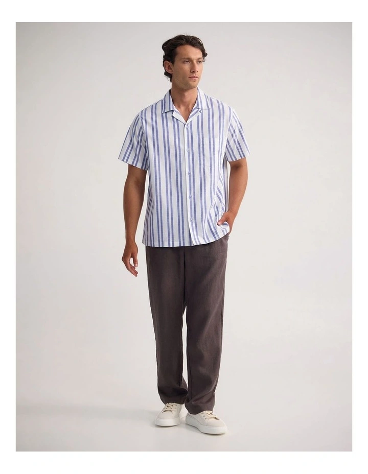 Griffin Striped Short Sleeve Shirt in Blue image 5