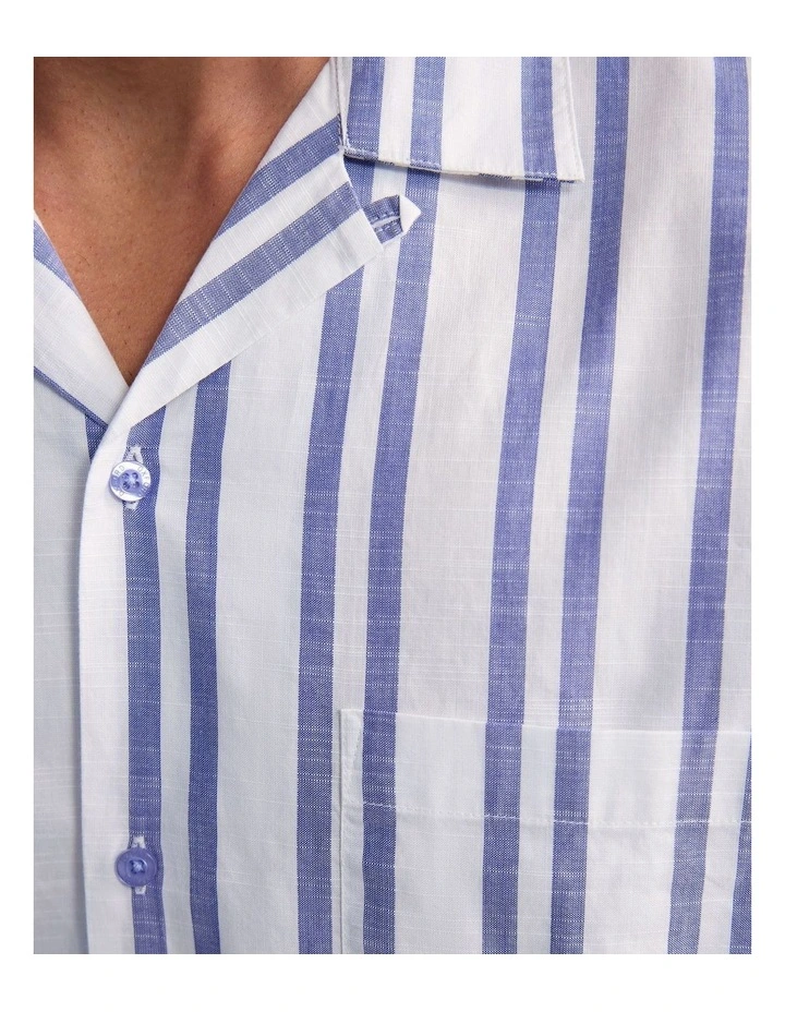 Griffin Striped Short Sleeve Shirt in Blue image 6