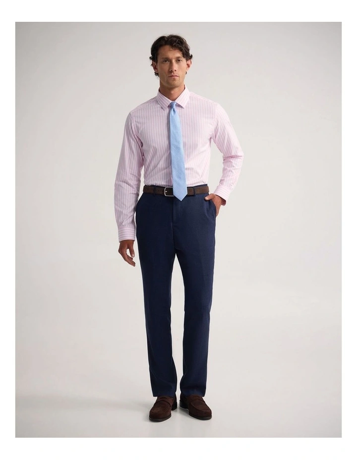 Beckton Slim Fit Cotton Shirt in Pink Stripe image 5