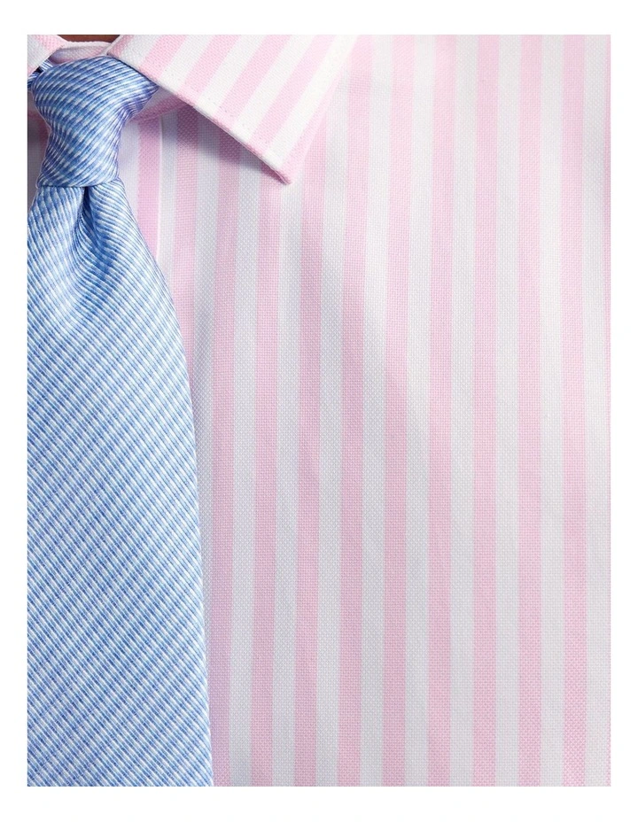 Beckton Slim Fit Cotton Shirt in Pink Stripe image 6