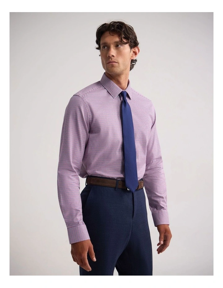 Beckton Slim Fit Cotton Shirt in Red image 3