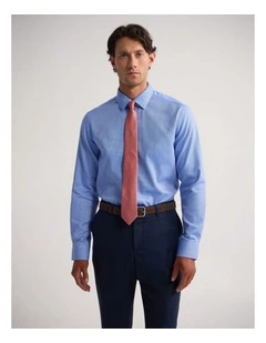 Beckton Slim Fit Cotton Shirt in Blue/White