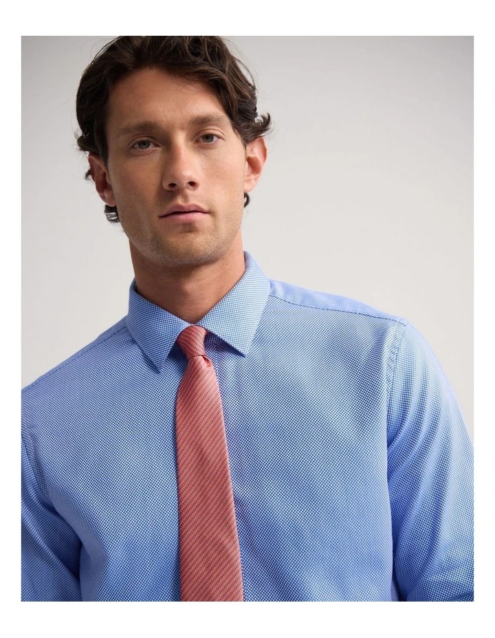 Beckton Slim Fit Cotton Shirt in Blue/White image 2