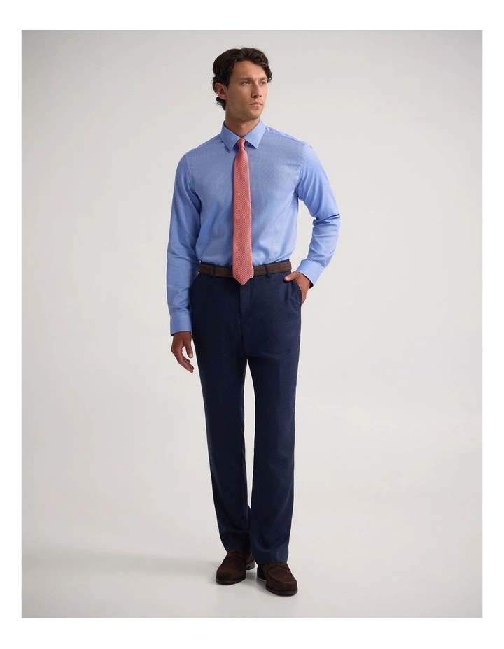 Beckton Slim Fit Cotton Shirt in Blue/White image 5