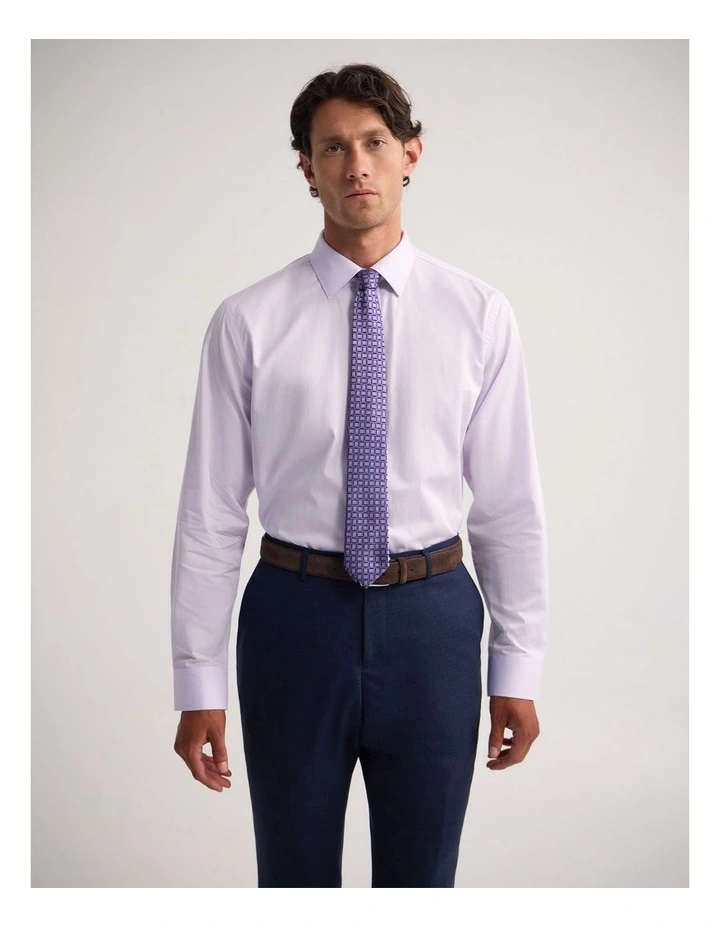 Regent Classic Fit Cotton Shirt in Lilac image 1