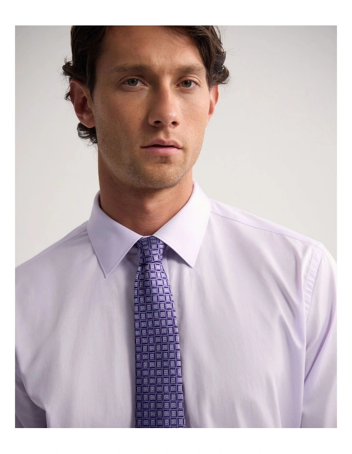 Regent Classic Fit Cotton Shirt in Lilac image 2