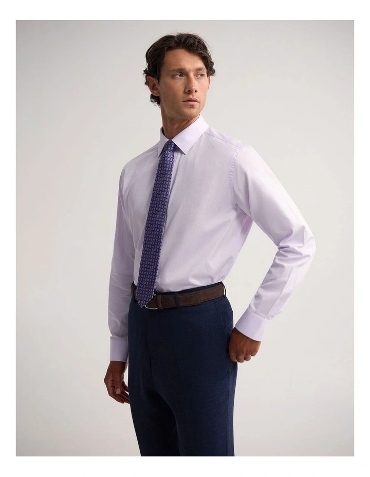 Regent Classic Fit Cotton Shirt in Lilac image 3