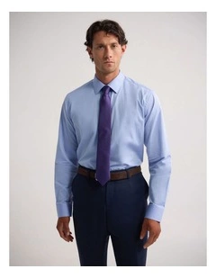 Regent Classic Fit Cotton Shirt in Blue