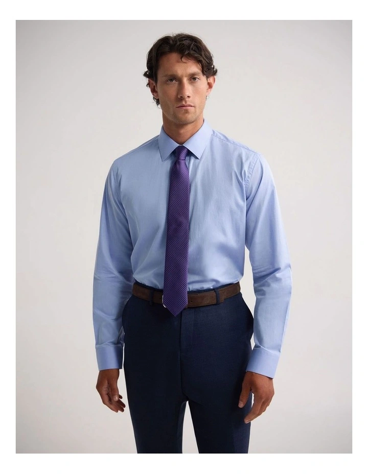 Regent Classic Fit Cotton Shirt in Blue image 1
