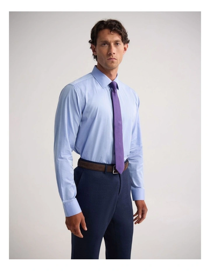 Regent Classic Fit Cotton Shirt in Blue image 3