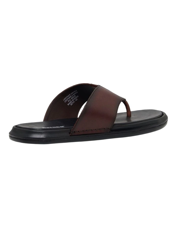 Seth Leather Flip Flop in Chocolate image 2