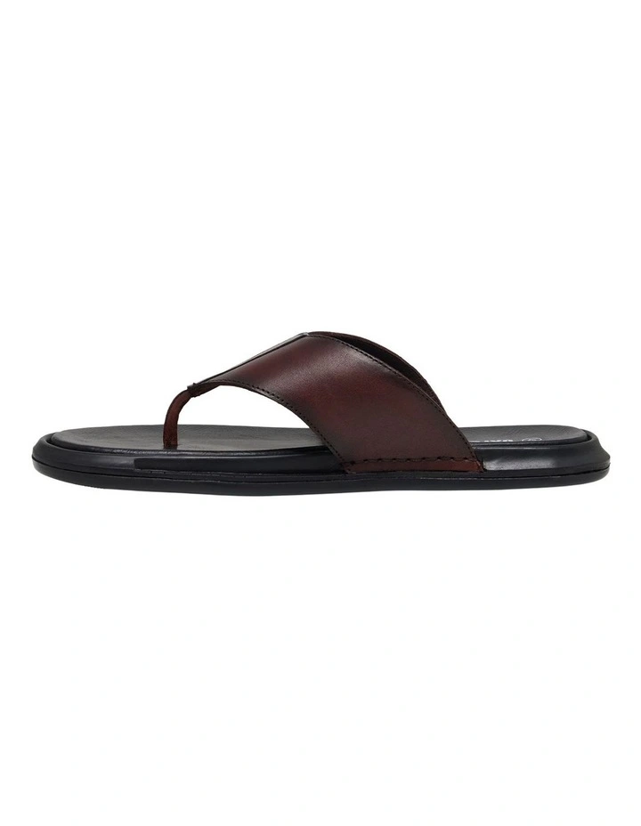 Seth Leather Flip Flop in Chocolate image 3