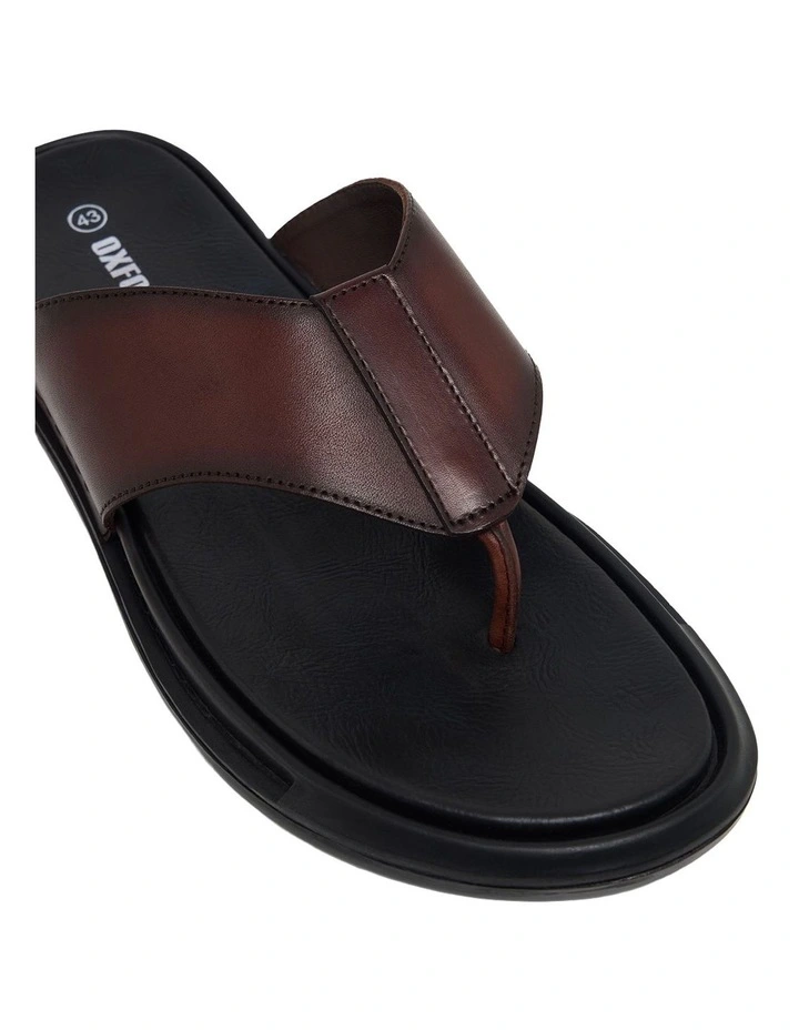 Seth Leather Flip Flop in Chocolate image 4