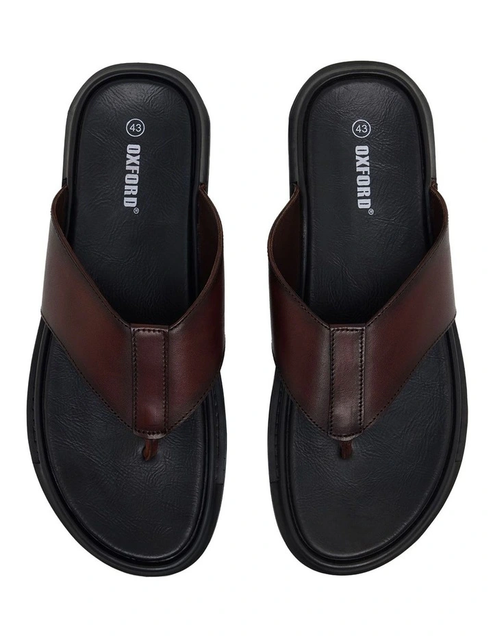 Seth Leather Flip Flop in Chocolate image 5