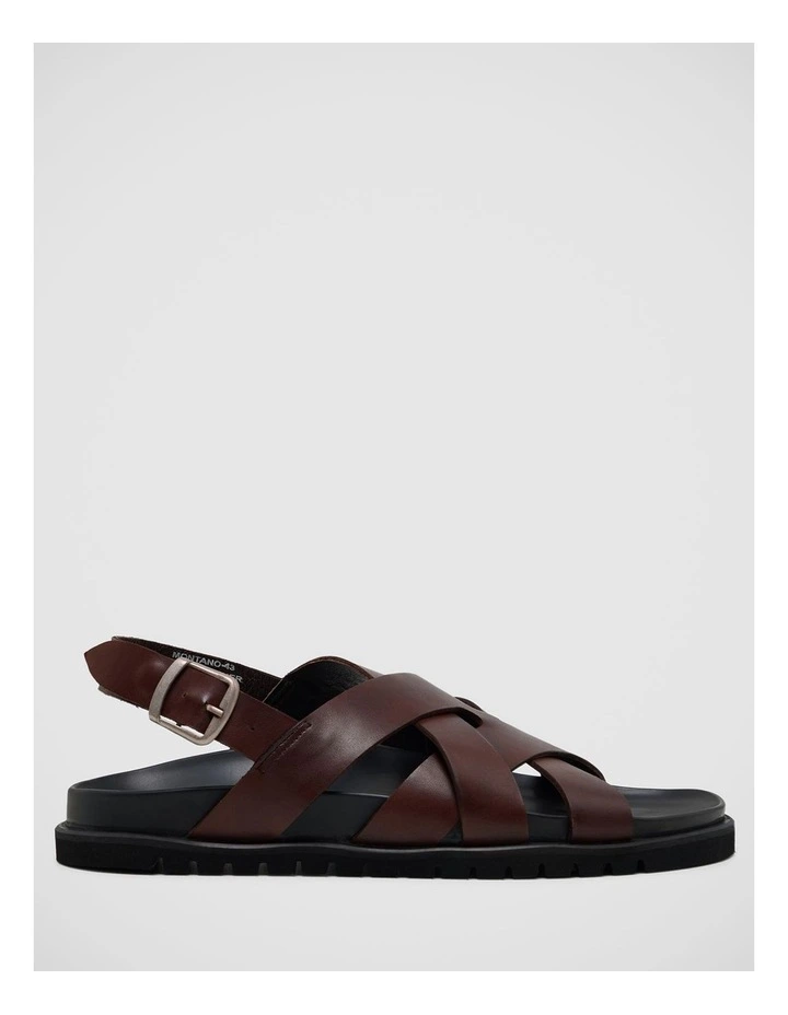 Montano Leather Sandal in Dark Brown image 1