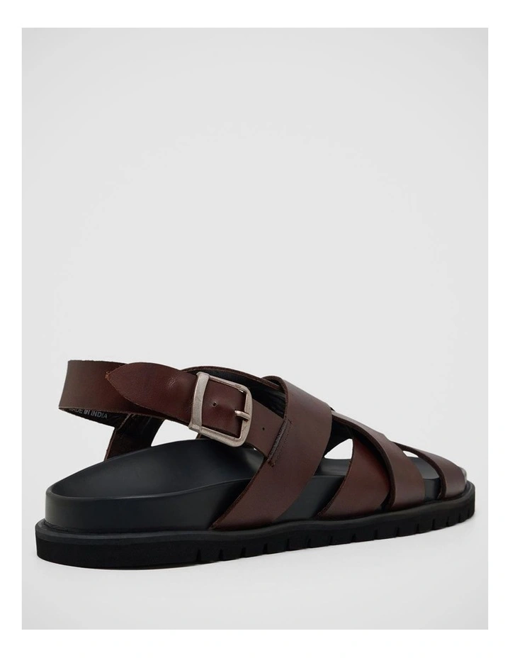 Montano Leather Sandal in Dark Brown image 3