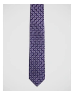 Lavi Pyramid Silk 7Cm Tie in Purple