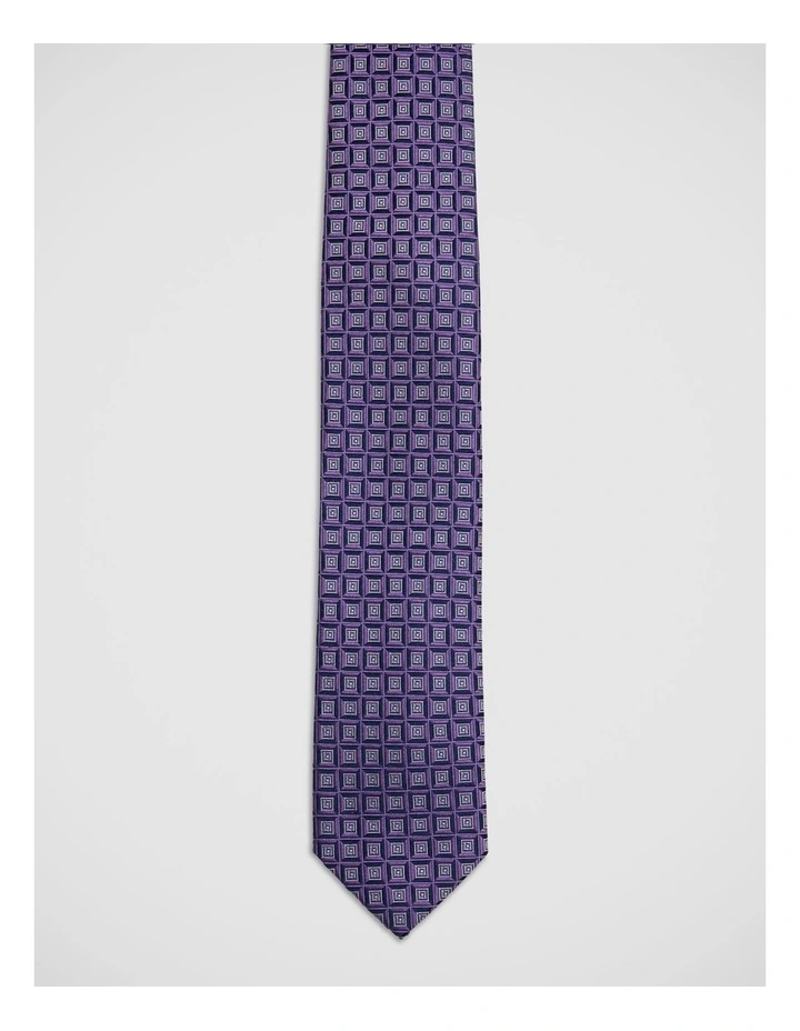 Lavi Pyramid Silk 7Cm Tie in Purple image 1