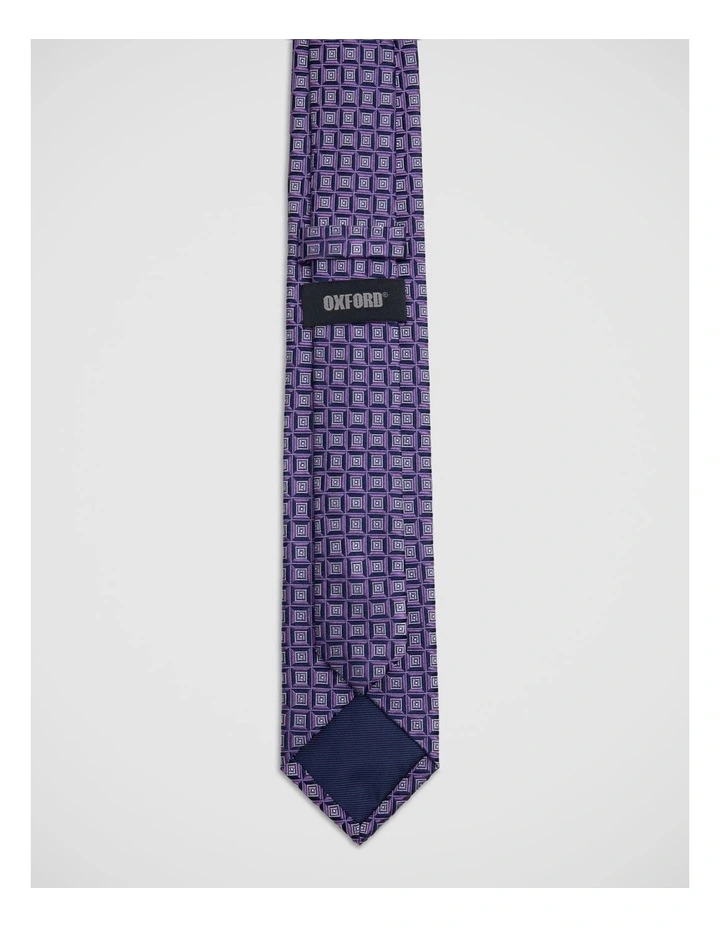 Lavi Pyramid Silk 7Cm Tie in Purple image 3