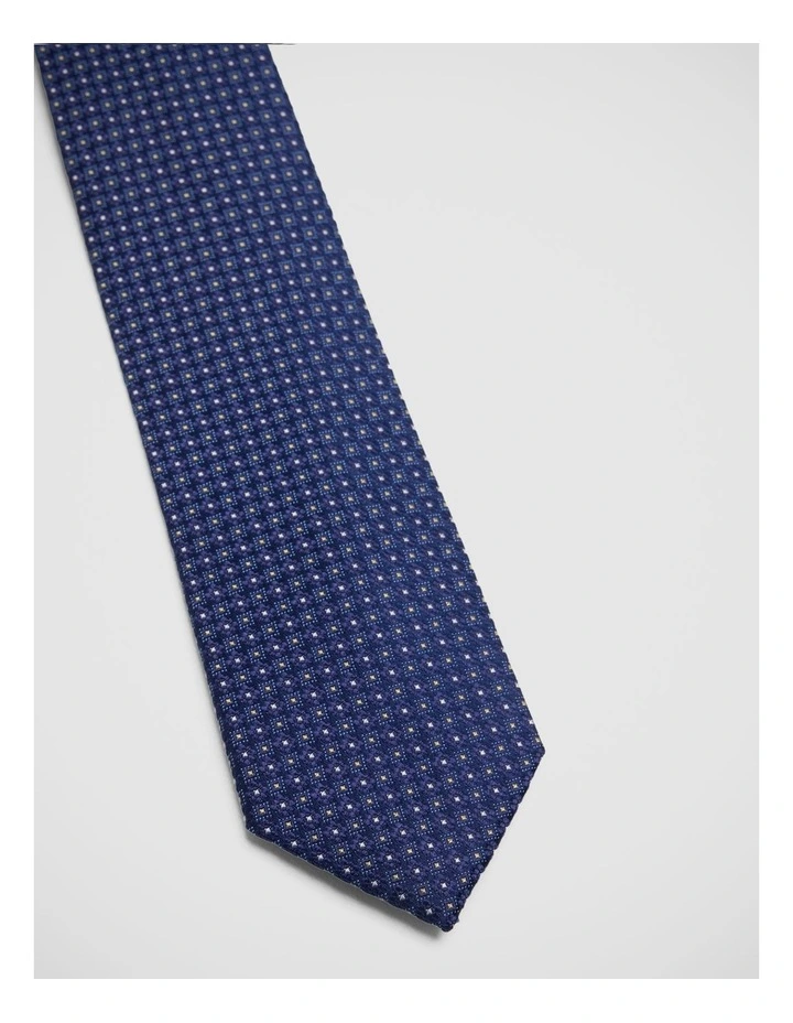 Kobi Silk 7Cm Tie in Navy image 2