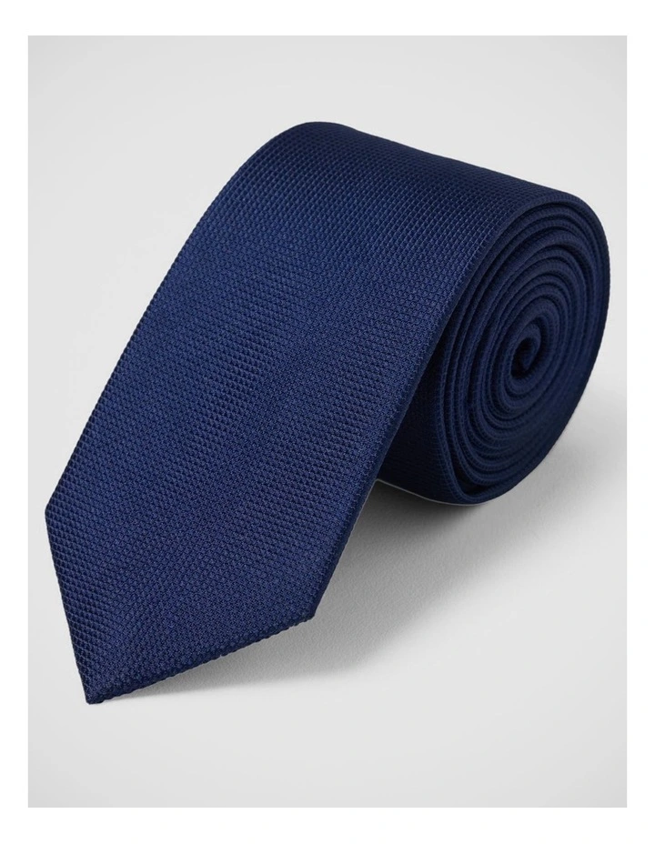 Quinn Scale Silk 7Cm Tie in Navy image 4