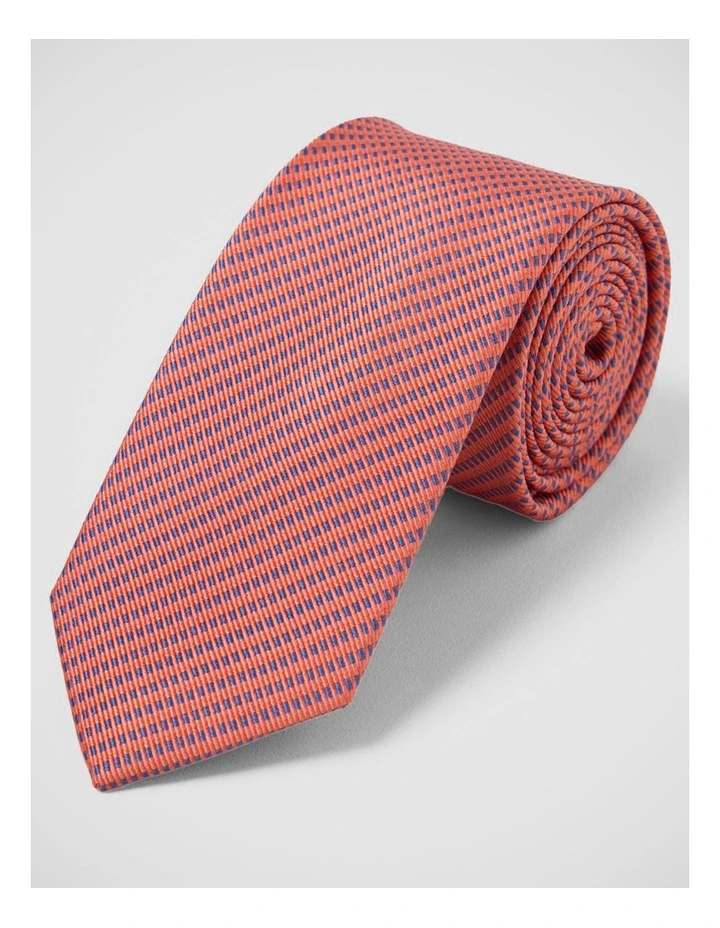 Fredric Refined Block Silk 7Cm Tie in Coral image 4