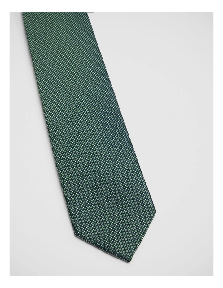 Kendall Terrace Silk 7Cm Tie in Navy/Green image 2
