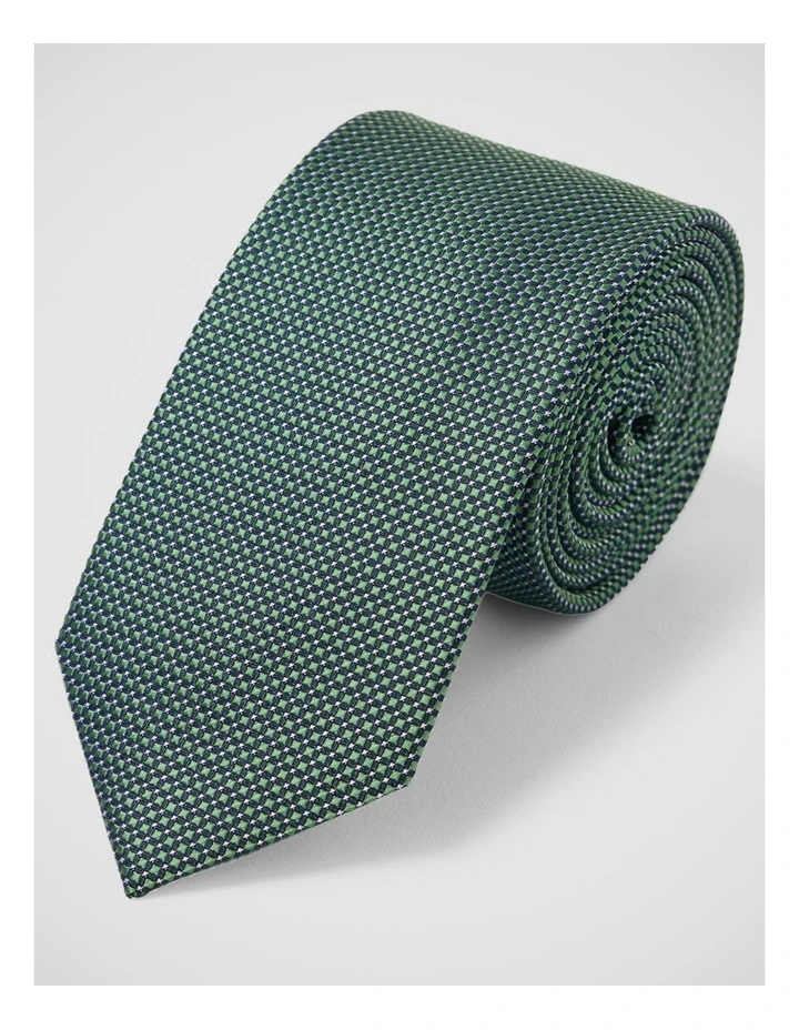 Kendall Terrace Silk 7Cm Tie in Navy/Green image 4