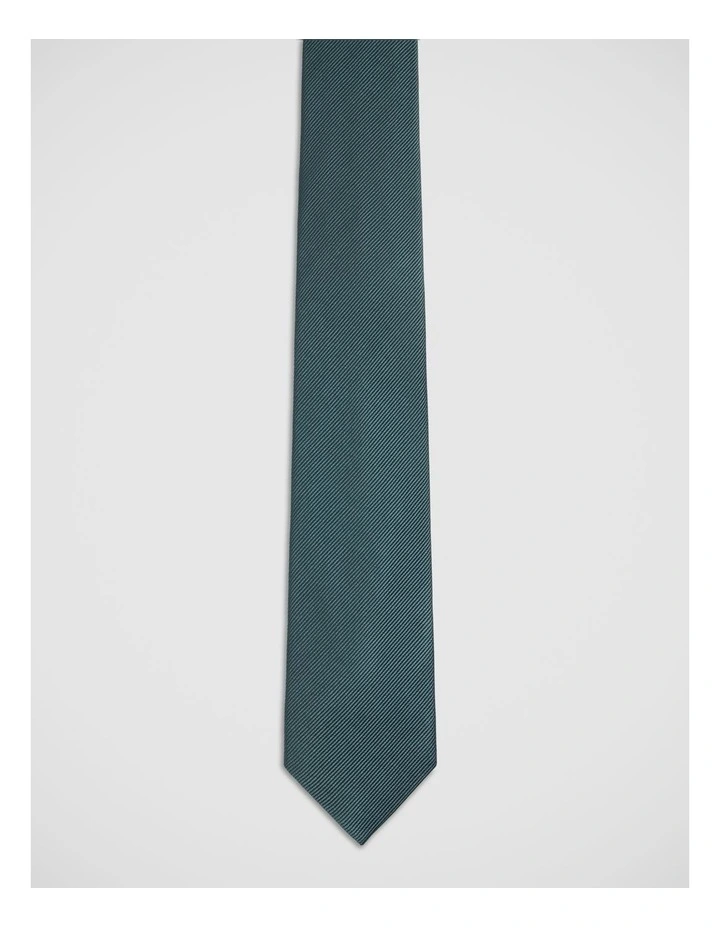 Elmer Stripe Silk 7Cm Tie in Viridian Green image 1