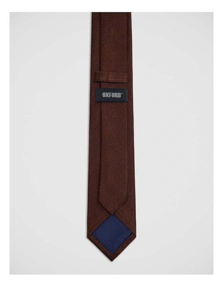 Elmer Stripe Silk 7Cm Tie in Coco image 3