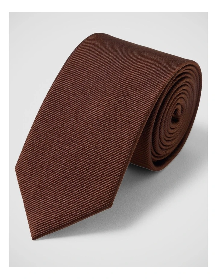 Elmer Stripe Silk 7Cm Tie in Coco image 4