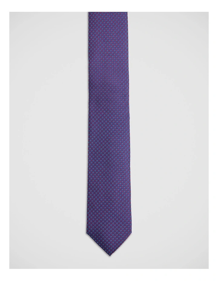 Curtis Silk 7Cm Tie in Blue/Red image 1