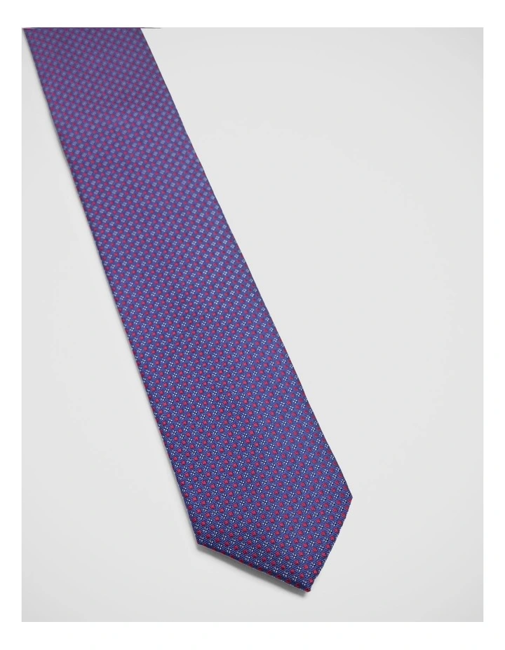 Curtis Silk 7Cm Tie in Blue/Red image 2