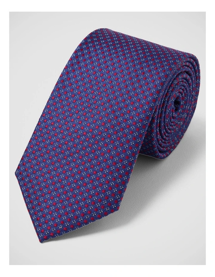 Curtis Silk 7Cm Tie in Blue/Red image 4